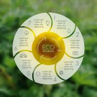 Crcle ecology infographic Nature blur background N4