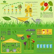 Garden work infographic elements Working tools set N9