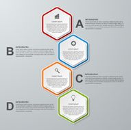 Abstract 3D hexagon business options infographics template N3