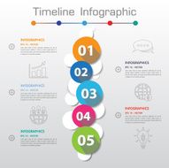 Long Shadow Design clean number timeline template graphic or web N3