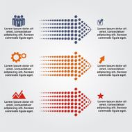 Abstract infographic with dots arrows Vector illustration