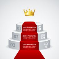 Vector infografic podium with red carpet