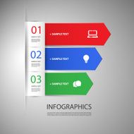 Infographic Design Template with Arrow Shaped Banners