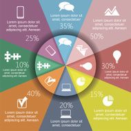 Circle infographic timeline element layout Vector N2