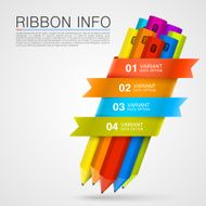 Ribbon with a pencil list of options