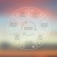 Circle line infographic on vector blur background N2