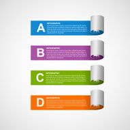 Paper sticker banners options infographic Design element Vector illustration