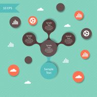 colorful round diagram metaball infographics N2