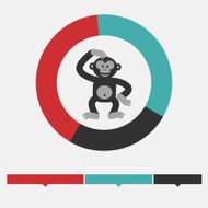 Intelligence infographics Monkey or ape and radial diagram Design N2