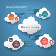 Cloud computing concept vector illustration with menu options for infographics N2