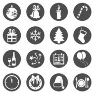 Vector Set of New Year and Christmas Icons N8