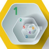 Yellow infographic hexagons