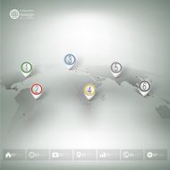 World map with pointer marks Infographic for business design and N2