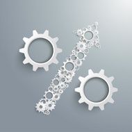 Gears Arrow Chart Success Percent