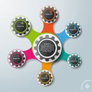Infographic Design Connected Gears 6 Options