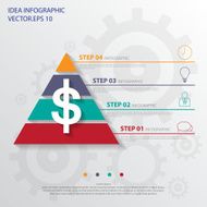 Step design of four part pyramid infographic element Vector il