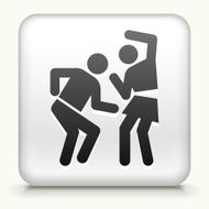 Square Button with Man and Woman Dancing