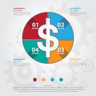 Step design of four part Money infographic element Vector illus