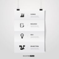 Vector Poster paper sheet with Step for Science Education concept
