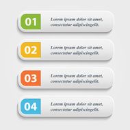 Vector realistic Web buttons banner infographic with numbers