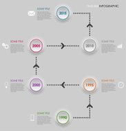 Time line info graphic round element template