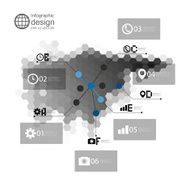 Eurasia map infographic template for business design hexagonal design vector