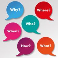 Colorful English Questions Speech Paper Labels
