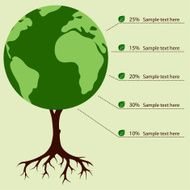 Tree shaped like the World map Infographics