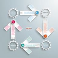 4 White Arrows Rectangle Cycle Gears