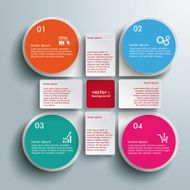 Infographic Colored Drops Cross Rectangles 4 Options