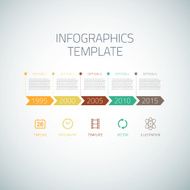 Web Infographic Timeline Arrows Template Layout With Vector Icon