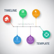 Web Infographic Timeline Template Layout With Vector Icons coul N7