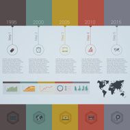 Retro Timeline Infographic Vector design template