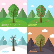 season icon nature tree background Tamplate for web and mobile N2