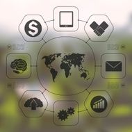 business infographic with unfocused background N31
