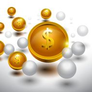 Abstract 3D glossy icon sets in Dollar Currency Concept EPS 10 N3