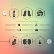 medicine infographic with unfocused background N8