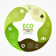 Eco infographic diagram 5 options parts steps