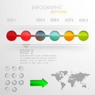 vector set of abstract 3d paper infographic elements for print N4