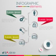 vector set of abstract 3d paper infographic elements for print N5