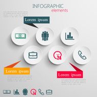 vector set of abstract 3d paper infographic elements for print N6