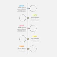 Timeline vertical Infographic empty circles and text Template Flat