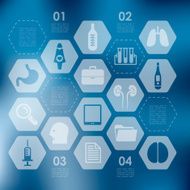 medical infographic with unfocused background N8