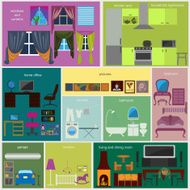 House remodeling infographic Set interior elements N9