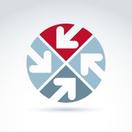 Vector abstract emblem with four multidirectional arrows