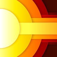 Abstract red orange and yellow paper round shapes background