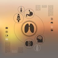 medical infographic with unfocused background N10
