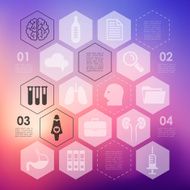 medical infographic with unfocused background N11