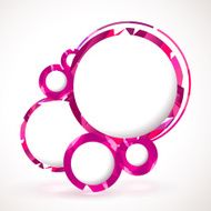 Composition of pink round frames with geometric ornament