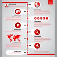 Vector Infographic timeline report template with lines and icons N3